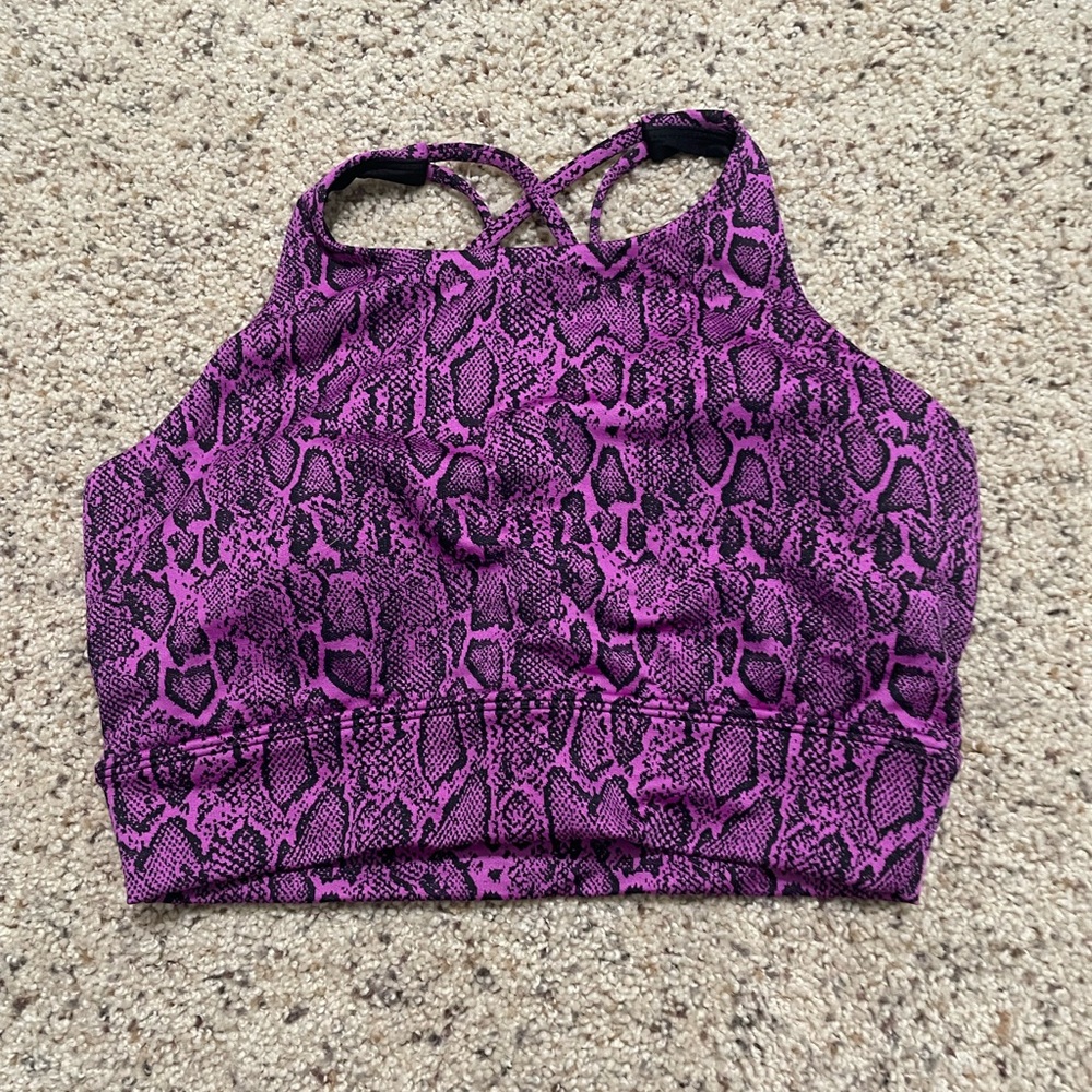 Buffbunny Large Purple Snake Print Sports Bra